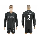 Liverpool #2 Johnson Away Long Sleeves Soccer Club Jersey