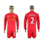 Liverpool #2 Johnson Home Long Sleeves Soccer Club Jersey