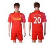 Liverpool #20 Lallana Red Home Soccer Club Jersey1