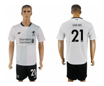 Liverpool #21 Lucas Away Soccer Club Jersey1