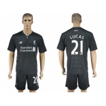 Liverpool #21 Lucas Away Soccer Club Jersey3