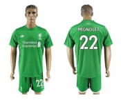 Liverpool #22 Mignolet Green Goalkeeper Soccer Club Jersey2