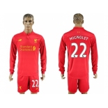 Liverpool #22 Mignolet Home Long Sleeves Soccer Club Jersey1