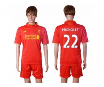 Liverpool #22 Mignolet Red Home Soccer Club Jersey1