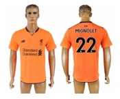 Liverpool #22 Mignolet Sec Away Soccer Club Jersey