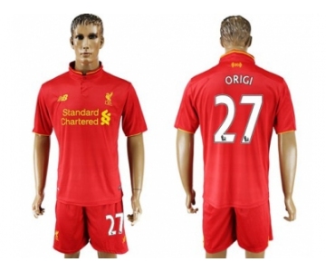 Liverpool #27 Origi Red Home Soccer Club Jersey1