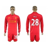 Liverpool #28 INGS Home Long Sleeves Soccer Club Jersey1