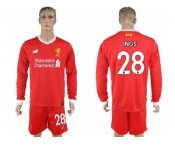 Liverpool #28 INGS Home Long Sleeves Soccer Club Jersey