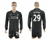 Liverpool #29 Borini Away Long Sleeves Soccer Club Jersey