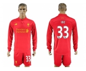 Liverpool #33 IBE Home Long Sleeves Soccer Club Jersey