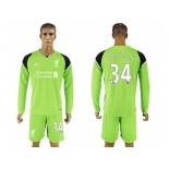 Liverpool #34 Bogdan Green Goalkeeper Long Sleeves Soccer Club Jersey