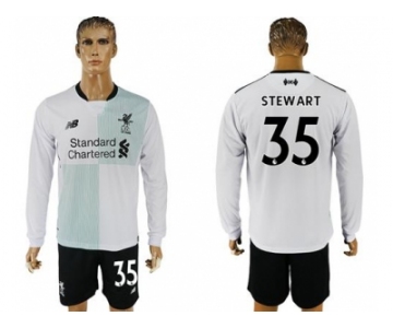 Liverpool #35 Stewart Away Long Sleeves Soccer Club Jersey