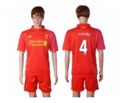 Liverpool #4 Toure Red Home Soccer Club Jersey