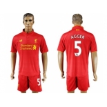 Liverpool #5 Agger Red Home Soccer Club Jersey