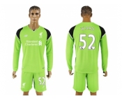 Liverpool #52 Ward Green Goalkeeper Long Sleeves Soccer Club Jersey