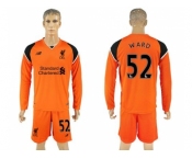 Liverpool #52 Ward Orange Goalkeeper Long Sleeves Soccer Club Jersey