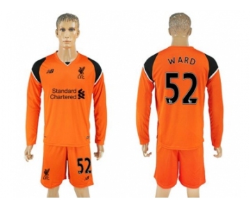 Liverpool #52 Ward Orange Goalkeeper Long Sleeves Soccer Club Jersey