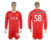 Liverpool #58 Woodburn Home Long Sleeves Soccer Club Jersey