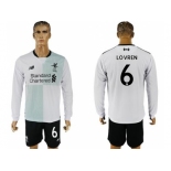 Liverpool #6 Lovren Away Long Sleeves Soccer Club Jersey