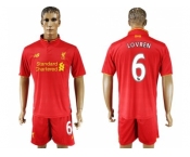 Liverpool #6 Lovren Red Home Soccer Club Jersey1