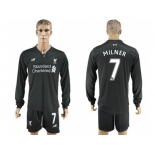 Liverpool #7 Milner Away Long Sleeves Soccer Club Jersey1