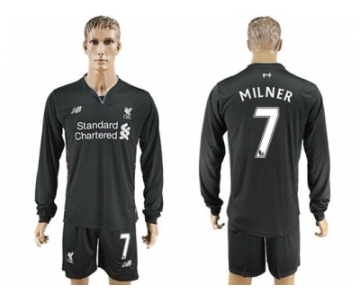 Liverpool #7 Milner Away Long Sleeves Soccer Club Jersey1