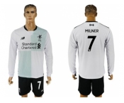 Liverpool #7 Milner Away Long Sleeves Soccer Club Jersey