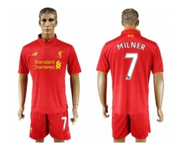 Liverpool #7 Milner Red Home Soccer Club Jersey1