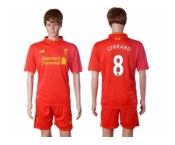 Liverpool #8 Gerrard Red Home Soccer Club Jersey