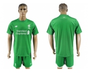 Liverpool Blank Green Goalkeeper Soccer Club Jersey1