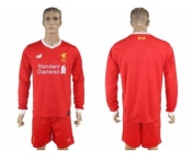 Liverpool Blank Home Long Sleeves Soccer Club Jersey1