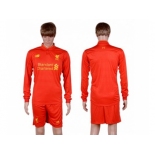 Liverpool Blank Home Long Sleeves Soccer Club Jersey2