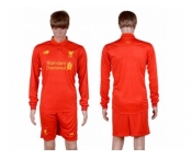 Liverpool Blank Home Long Sleeves Soccer Club Jersey2