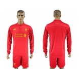 Liverpool Blank Home Long Sleeves Soccer Club Jersey3