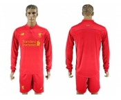 Liverpool Blank Home Long Sleeves Soccer Club Jersey3