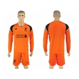 Liverpool Blank Orange Goalkeeper Long Sleeves Soccer Club Jersey