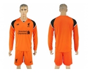 Liverpool Blank Orange Goalkeeper Long Sleeves Soccer Club Jersey