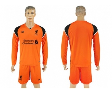 Liverpool Blank Orange Goalkeeper Long Sleeves Soccer Club Jersey