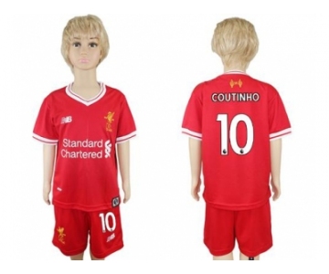 Liverpool #10 Coutinho Red Home Kid Soccer Club Jersey1