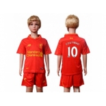 Liverpool #10 Coutinho Red Home Kid Soccer Club Jersey2