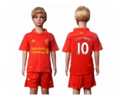 Liverpool #10 Coutinho Red Home Kid Soccer Club Jersey2