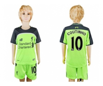 Liverpool #10 Coutinho Sec Away Kid Soccer Club Jersey