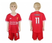 Liverpool #11 Firmino Red Home Kid Soccer Club Jersey