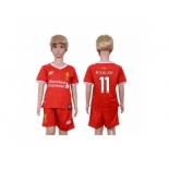 Liverpool #11 M.Salah Red Home Kid Soccer Club Jersey