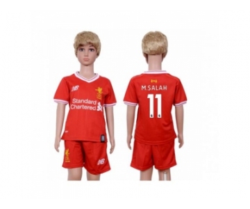 Liverpool #11 M.Salah Red Home Kid Soccer Club Jersey