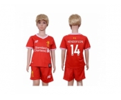 Liverpool #14 Henderson Red Home Kid Soccer Club Jersey