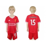 Liverpool #15 Sturridge Red Home Kid Soccer Club Jersey1