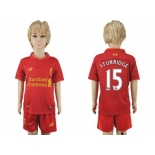 Liverpool #15 Sturridge Red Home Kid Soccer Club Jersey2