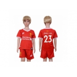 Liverpool #23 Emre Can Red Home Kid Soccer Club Jersey