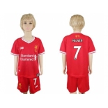 Liverpool #7 Milner Red Home Kid Soccer Club Jersey1